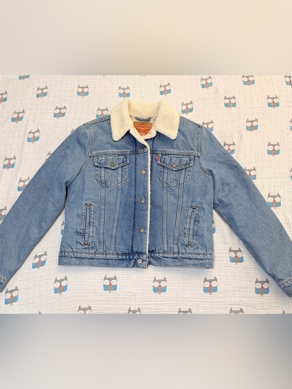 Levi’s Sherpa Lined Denim Trucker Jacket Blue Size L